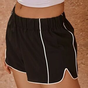 FP Movement “Here We Go Again” Black & White Gym Shorts